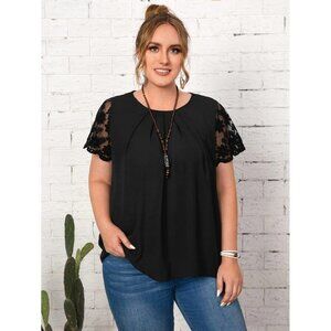 NEW SHEIN EMERY ROSE Plus Embroidery Mesh‎ Top Size 1XL